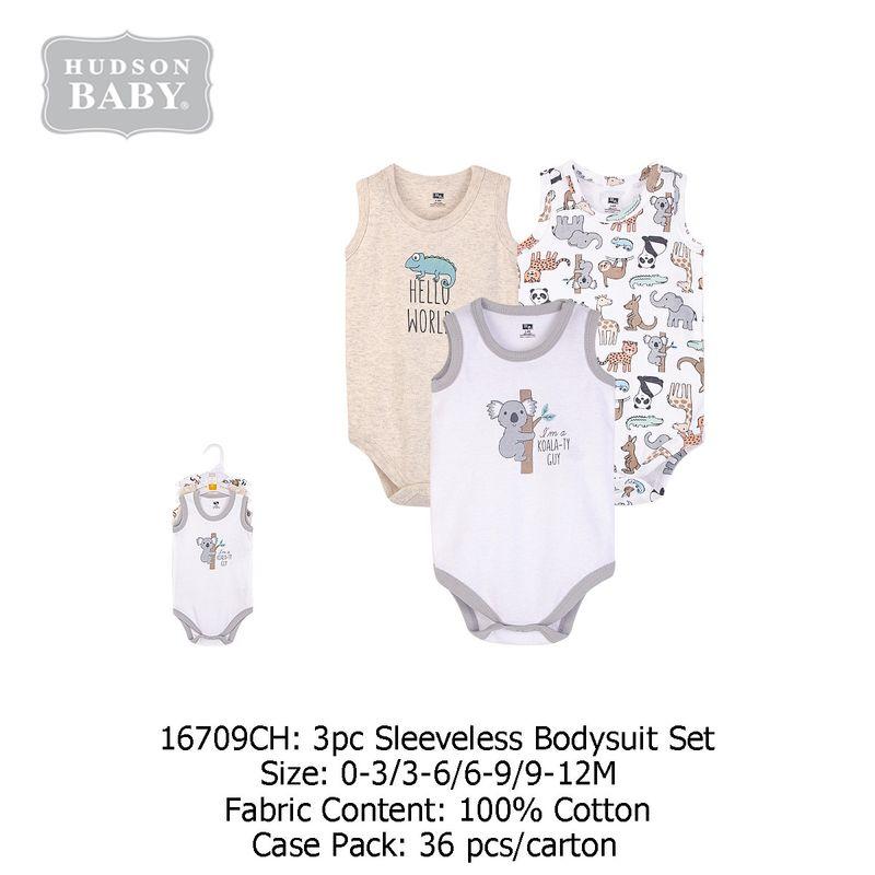 

Hudson Baby Baby Pure Cotton Bow Tie Boy Onesie Romper Sleeveless Jumpsuit Newborn Gift White Zoo Sleeveless 3-Piece Set 3-6 months