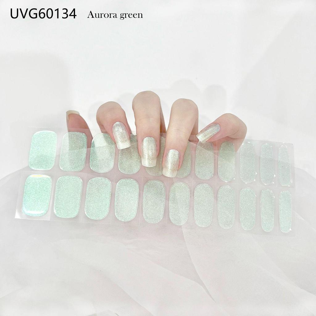 Transparent Nude UV Gel Nail Art Stickers: Semi-Cured, Semi-Baked Manicure Sheets