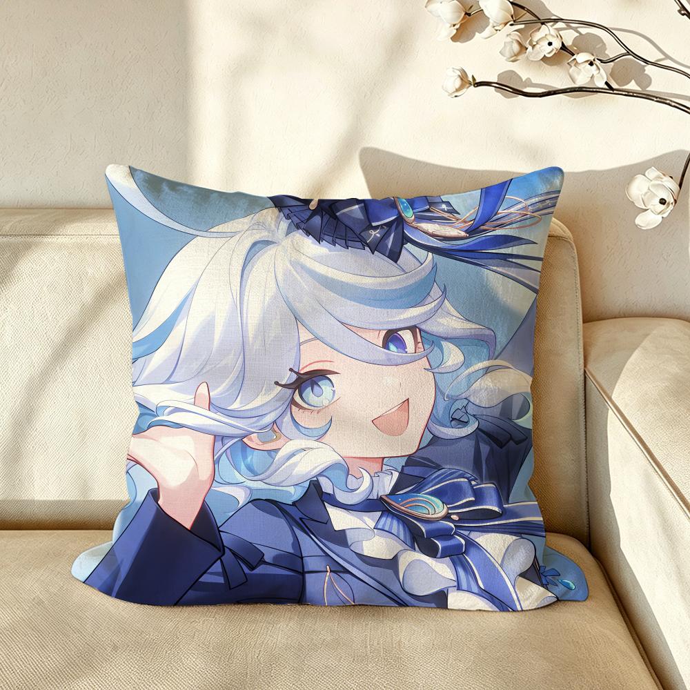 Game GGenshinIImpact Cushion Cover Pillow Case Antidustmite Pillowcase Silky Short Plush Sofa Cushion Cover hot
