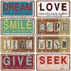 [SQ-DGLZ] Text Hope Love Home License Plate Tin Sign Store Bar Wall Decoration Metal Sign Home Decor Painting Plaques Art Poster