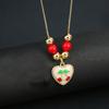 Hot Sale Crystal Red Cherry Pendant Necklace For Woman Gold Plated Fruit Collarbone Chain Fashion Daily Party Jewelry Gift