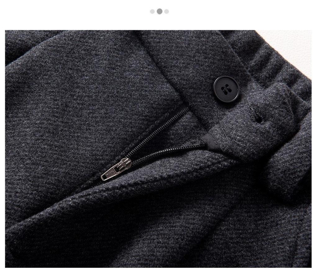 2025 Winter Grau Hochtaillierte Woll-Weitbeinige Cropped-Hose - Damen Petite Schmal Geschnitten Lässig