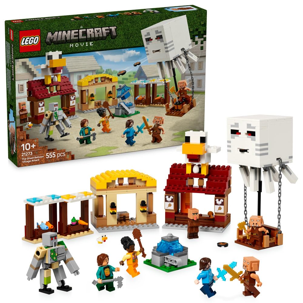 LEGO Minecraft Ghast Village Raid Toy - Birthday Present - Building Blocks - Boys, Girls, Children (Ages 10, 11, 12) - Minecraft - Game - Item No. 212