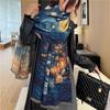 Autumn and Winter Scarf Women's High-end Imitation Cashmere Starry Sky Oil Painting Shawl Versatile Thickened Warm Jacquard Scarf Scarf Scarf