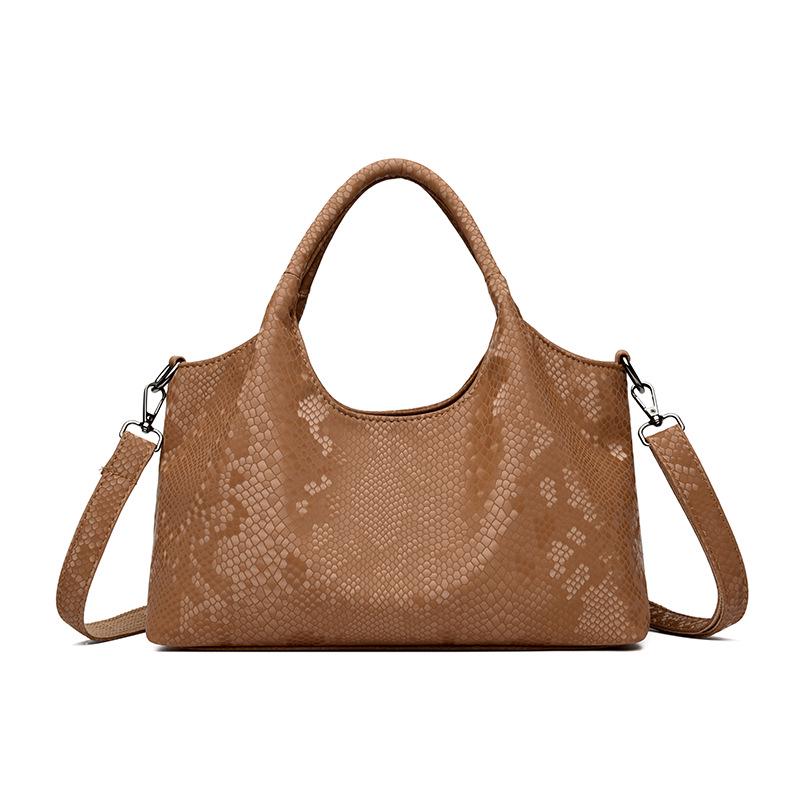 2025 Snake Print Women's High-Capacity Shoulder and Crossbody Tote Bag