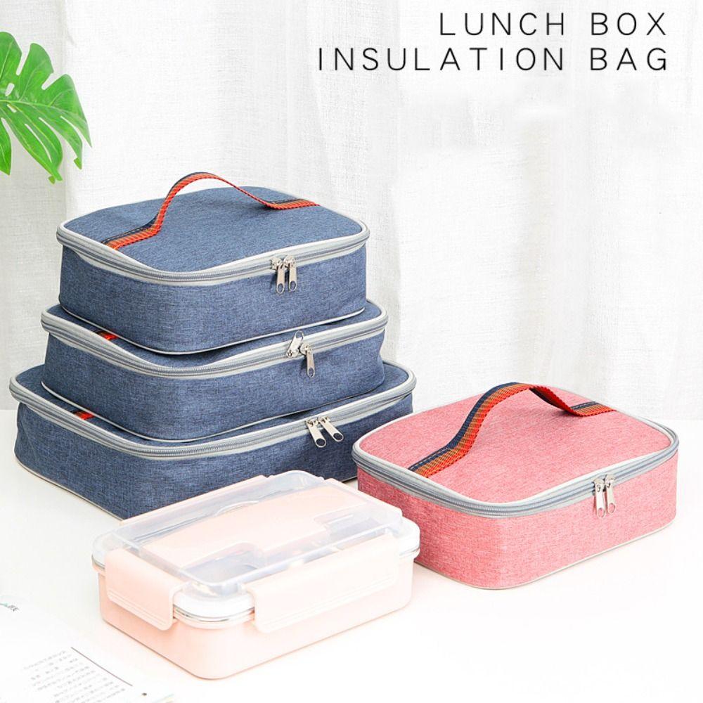 Square Lunch Box Thermal Insulated Lunch Pail Soft Cooler Lunch Bag Work