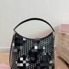 Original Leder Litschi-Muster Kalbsleder weich neue Dogtooth-Tasche Hobo Achseltasche Tote große Kapazität Mutter-und-Kind-Tasche