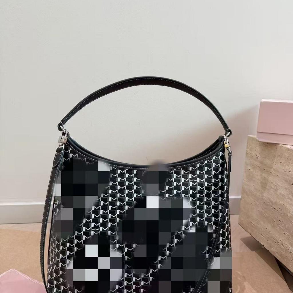 Original Leder Litschi-Muster Kalbsleder weich neue Dogtooth-Tasche Hobo Achseltasche Tote große Kapazität Mutter-und-Kind-Tasche