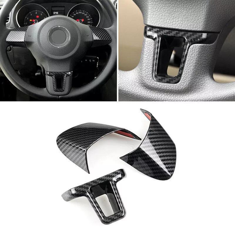 Car Interior Trim As Picture Shows Steering Wheel Panel Cover Trim Trim Carbon Texture Steering Wheel Panel Cover For Golf 6