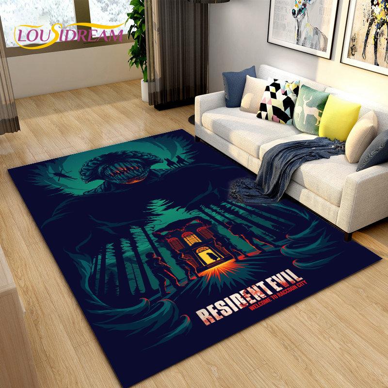 Resident Evil Game Gamer Area Rug Large,Carpet Rug for Living Room Bedroom Sofa Doormat Decoration,Kitchen Non-slip Floor Mat 3D