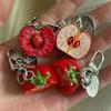 Vivid 3D Red Tomato Keychain Lightweight Resin Fruit Charm Mini Pendant for Phone Case Handbag Gift for Girls