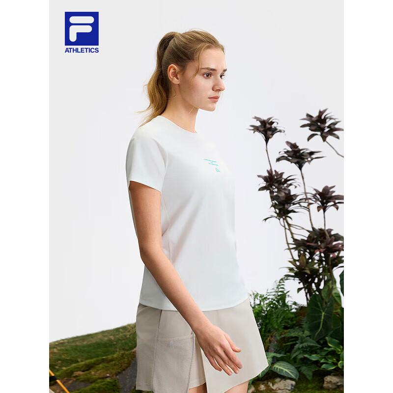 FILA Women's Basic Round Neck Knitted Short Sleeve T-Shirt