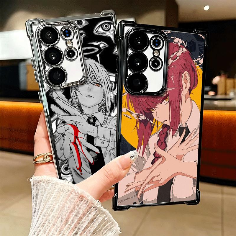Anime Character Makima CSM Soft Phone Case For Samsung Galaxy S26 Ultra S25 Edge S24 FE S23 Plus S22 S21 + S20 Plating Anti-Fall