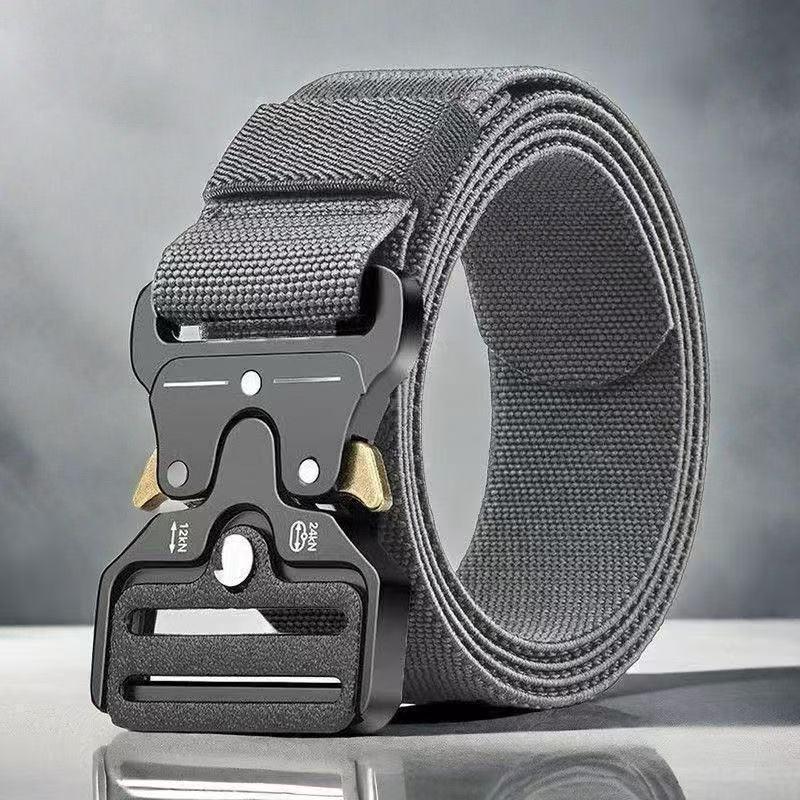 Cintura Tattica da Uomo in Webbing di Nylon Regolabile Resistente Cinghia da Vita per Uso Quotidiano Escursionismo Allenamento Attività all'Aperto