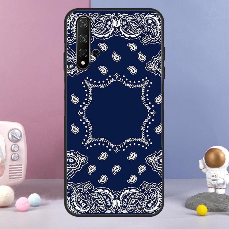 Blue Bandana For Huawei Nova Y60 Y61 Y70 Y72 Y73 Y90 Y91 9 10 SE 7i 8i 11i 12i P30 P40 Lite P60 Pro Case