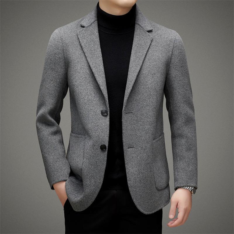 Men's Business Casual Double-Faced Wool Suit and Trendy Coat - 2025 Autumn/Winter Collection