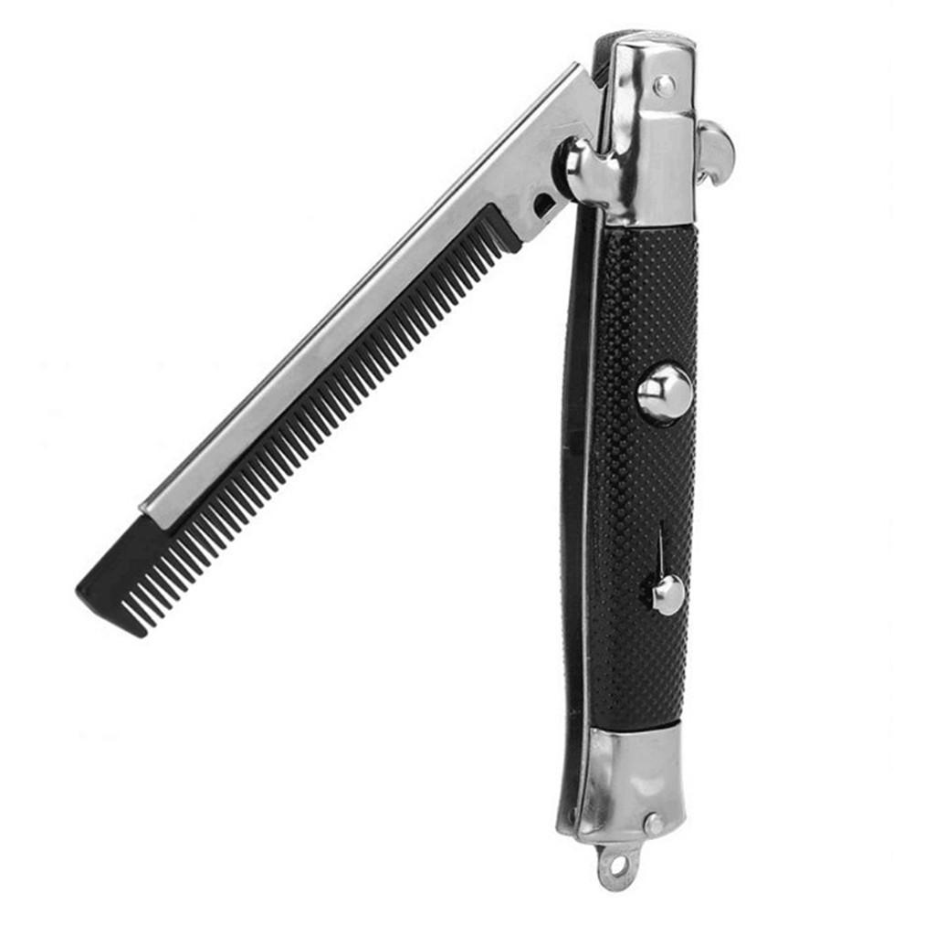 Hårbørste Fjærlomme Oljehårkam Sammenleggbar Barberhøvel Utseende Automatisk Trykknapp