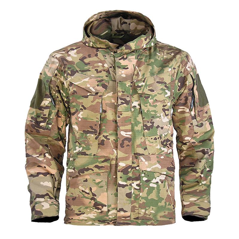 Hanye Men's M65 Tactical Windbreaker: Mid-Length Autumn/Winter Workwear Jacket