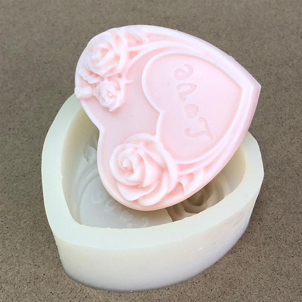 3D Love Heart Rose Silicone Flexible Food Grade Mould Clay Resin Ceramics Candy Fondant Candy Chocolate Soap Mould