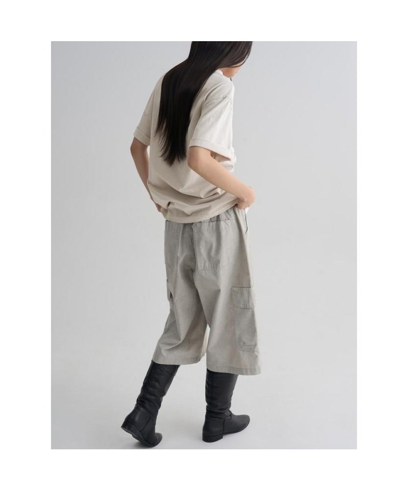 8SECONDS Grunge Oversized Dyed Graphic T-Shirt Beige
