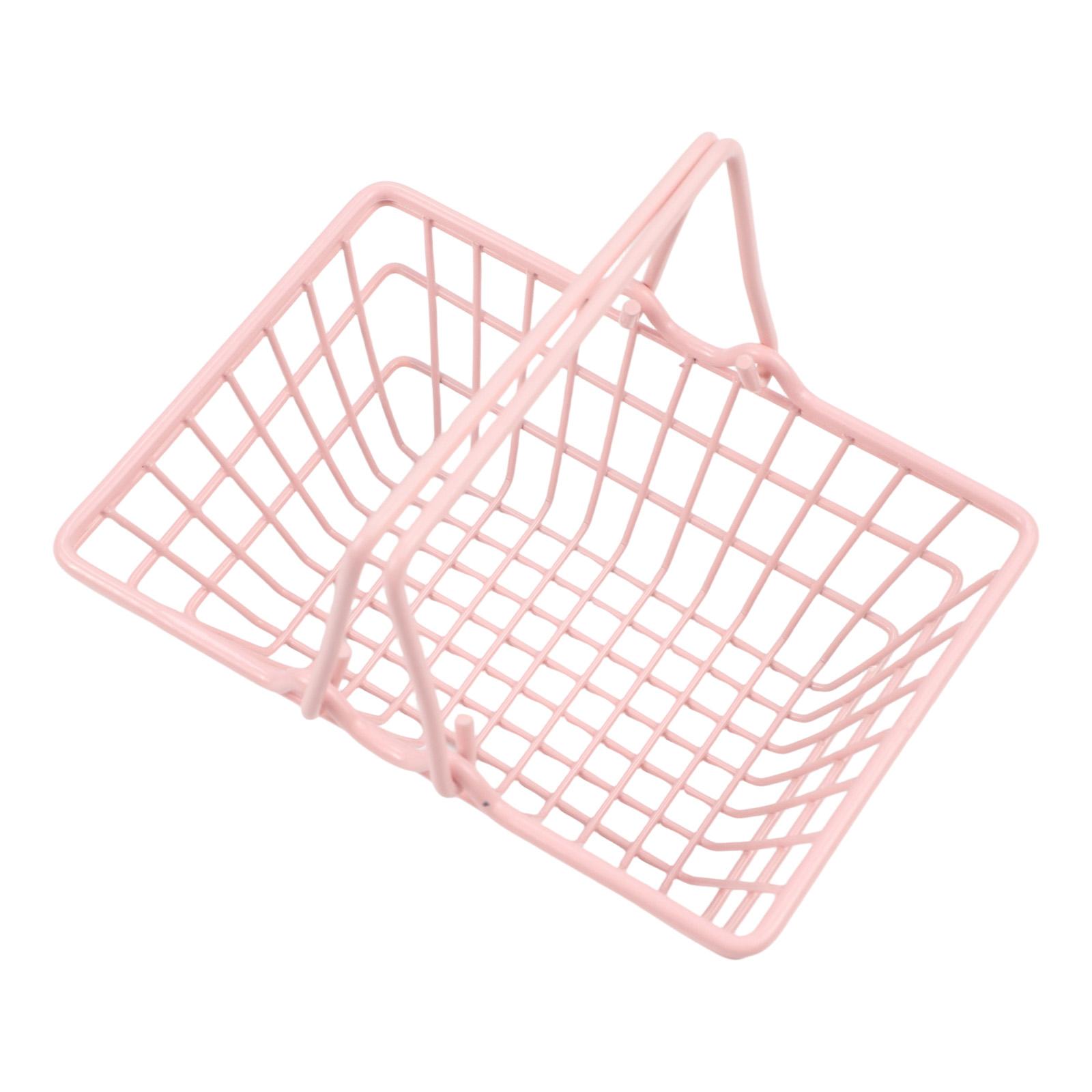 Розовая Мини-Корзина для Хранения Девочки Настольная Отделка Косметика Хранение Украшений Мини-Железная Настольная Косметическая Корзина для Макияжа Small 3430₽