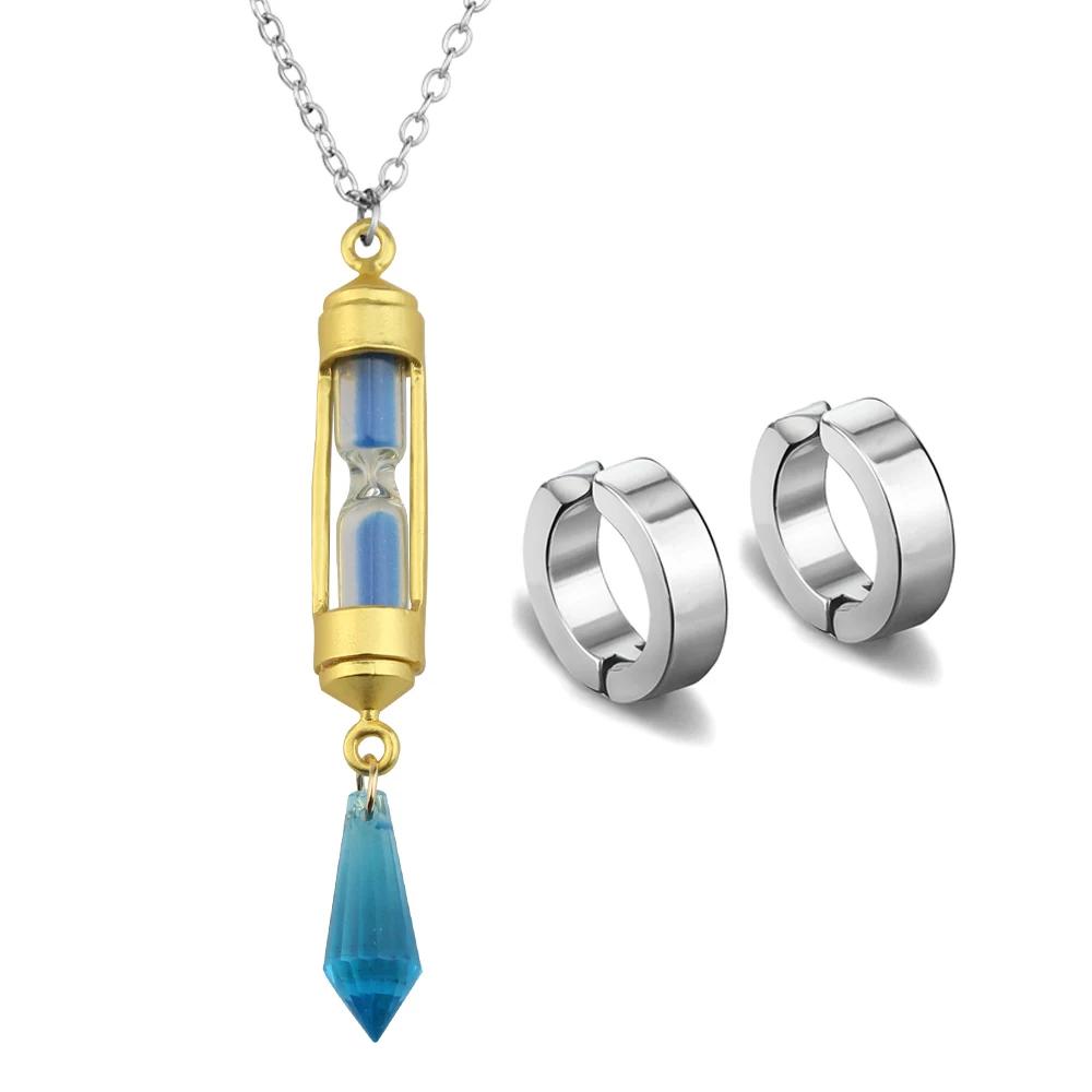 Anime The Case Study of Vanitas Vanitas Earrings No Karte Props Hourglass Earrings Ear Cuff Studs Clip Cosplay Jewelry Gifts