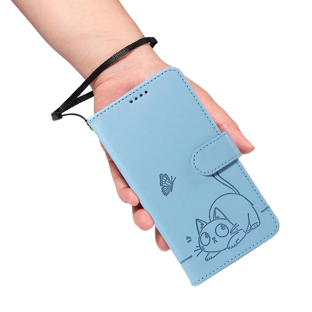 Magnetic Card Solt Wallet Leather Embossed Little Cat Phone Case For Google Pixel 10 Pro XL 9A 9 8 8A 7A 7 Flip Bag Pocket Cover