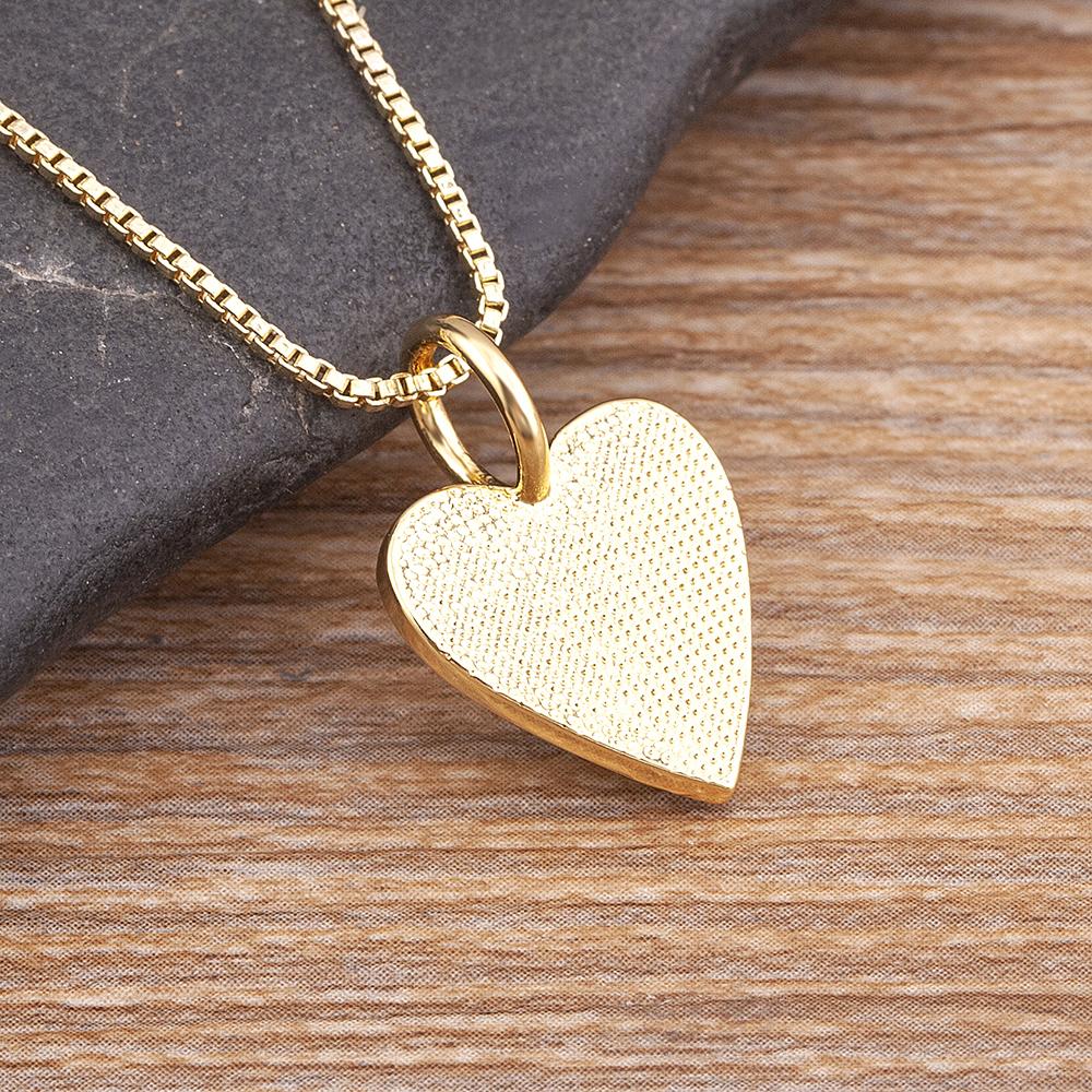 Nidin Romantic Heart Couple Necklace 5 Colors Simple Valentine's Day Sweater Chain Fine Friend Lovers Wedding Party Gift Jewelry