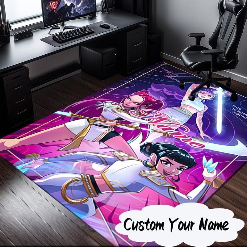 Custom Name Hunter's Adventure K-Pop Carpet, Chair Rug,Area Rug for Office Bedroom living rooms bedroom, Doormat decor Christmas fan gifts