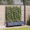 Garden Flower Pot with Irrigation and Wheels 3 Pieces Gray PP