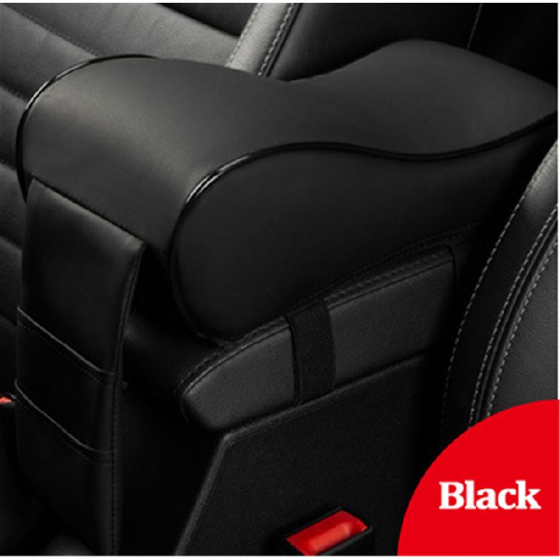 Neu 1 Stück Auto Mittelkonsole Box Armlehnenpolster Schwarz PU-Leder Weiches Kissen Universal
