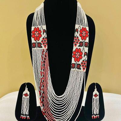 Rose Beaded Jewelry Set