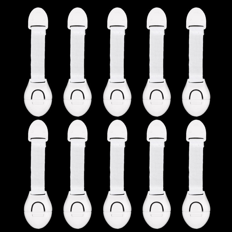 5pcs/10pcs White Safety Locks No-Drill Drawer and Door Latches Child Baby Safety Lock Cupboard Drawer Cabinet Door Fridge Security Protector Locks