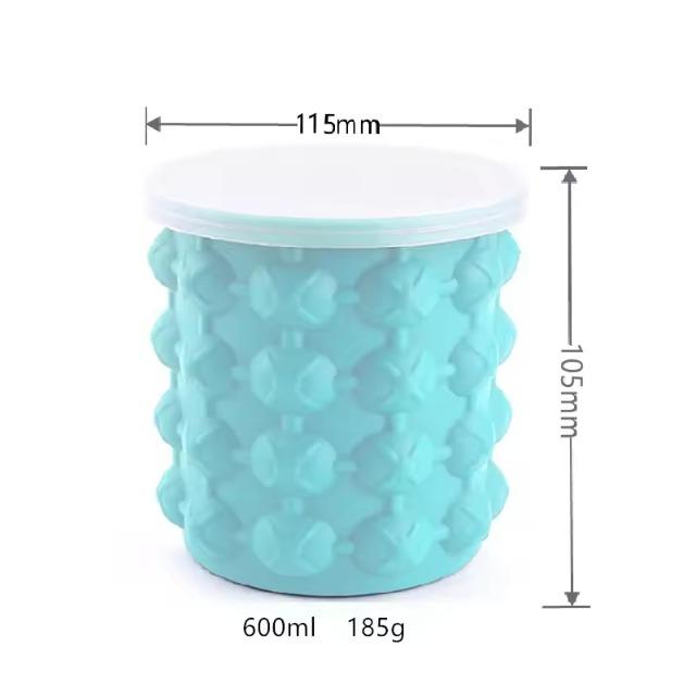 

Portable Silicone Ice Bucket With Lid Ice Cube Maker Mold Wine Cooler Beer Whiskey Freeze Space Saving Home Bar Kitchen Tools