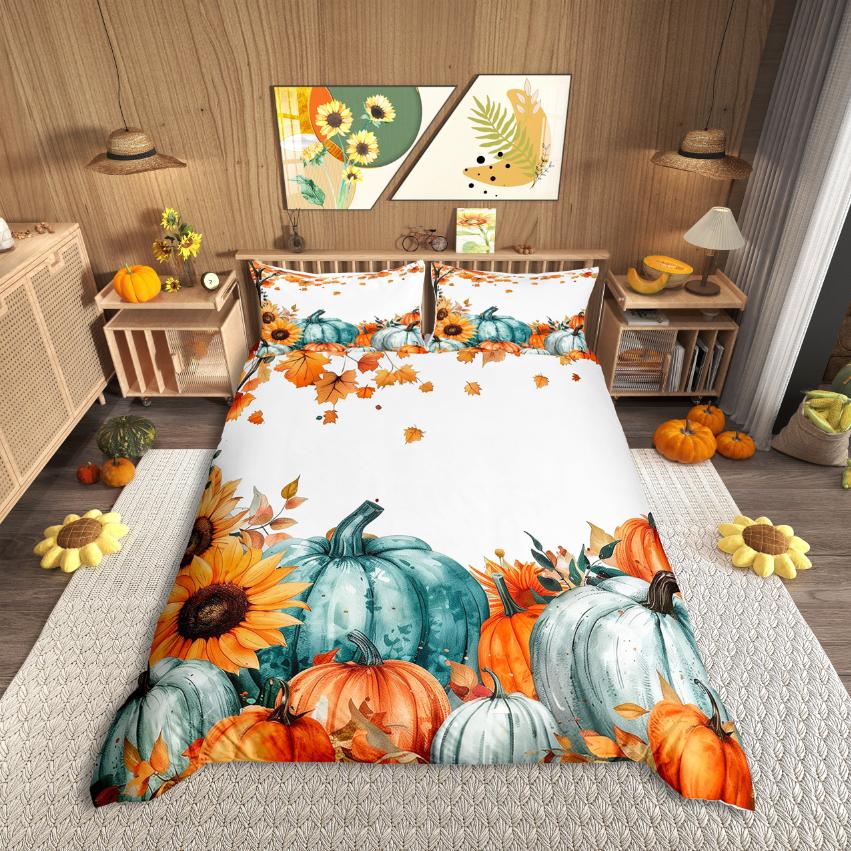 Homewish Highland Cattle Duvet Cover SetRustic Farmhouse Cabin Comforter Cover SetAutumn Sunflower Bed Set For Boys Girls