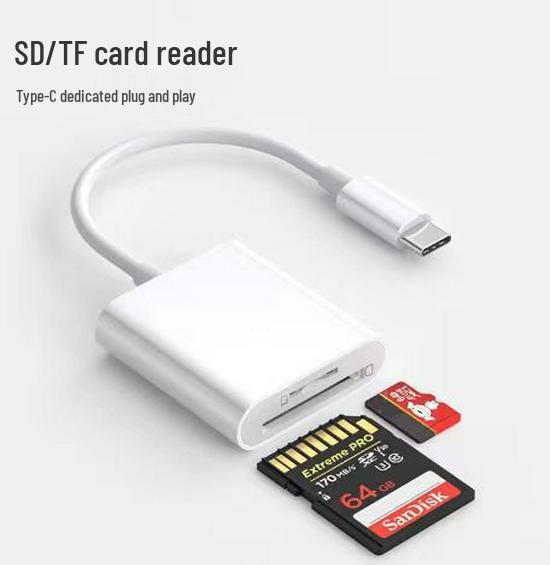 Universal Type-C OTG Card Reader: USB Flash, TF, SD for Phones & Computers