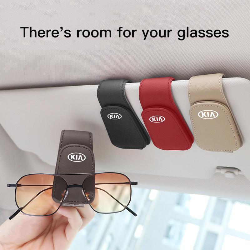 Car Leathers Glasses Clip Sun Visor Sunglasses Card Box For Kia Sportage Ceed Picanto Rio ProCeed Forte K7 K5 K8 K3 K9 Morning BK7