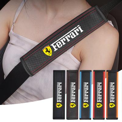 2PCS Car Safety Belt Cover Shoulder Protection Pad Accessories For Ferrari 488 Roma F8 SF90 812 360 F12 575M FF LaFerrari Amalfi Tg32