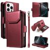 For iPhone 16 Pro Max Case with Multi-Card Holder and Strap PU Leather Phone Cover Stand