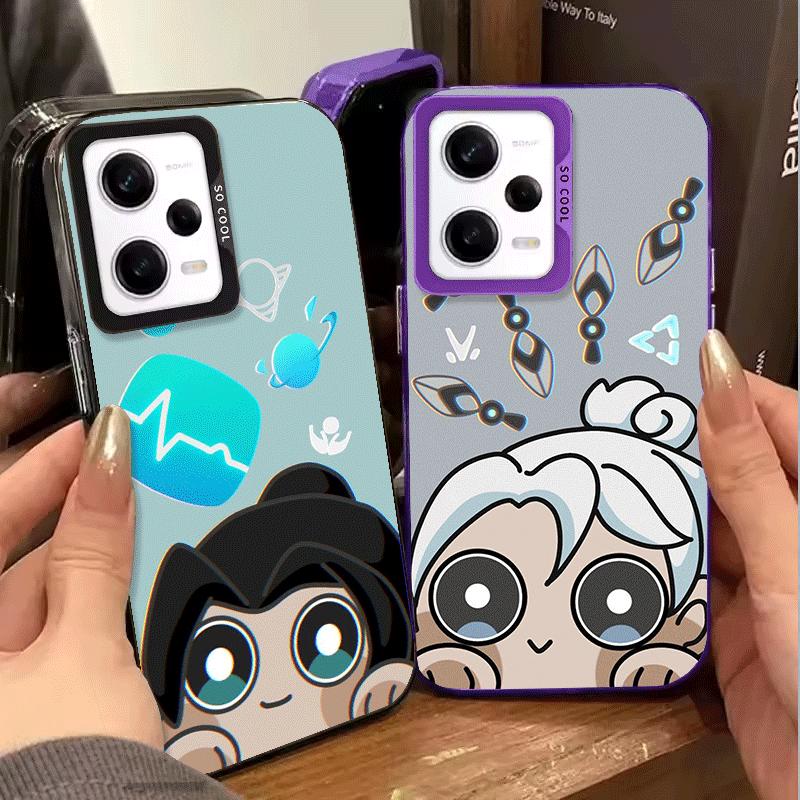 V-Valorant Cute Catoon Soft Phone Case for Xiaomi Redmi Note 13 14 15 Pro Plus 12S 12 11S 11 11T 10S 10 Shockproof Cover Back Sh