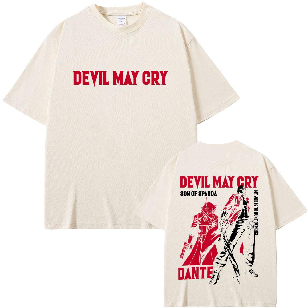 Anime Devil May Cry Son of Sparda Dante Graphic Tshirt Men Women Casual Cotton Vintage T Shirt Mens Fashion Oversized Tshirts