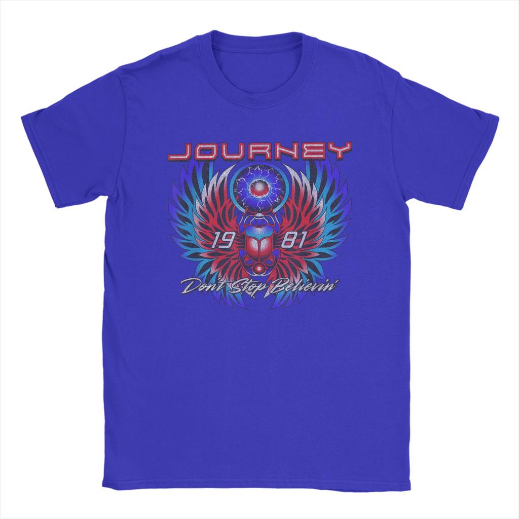 Journey Dont Stop Believin Scarab TShirt Summer  Pure Cotton T Shirts For Unisexs Harajuku DIY Tee Shirt Short Sleeve Funny Tees