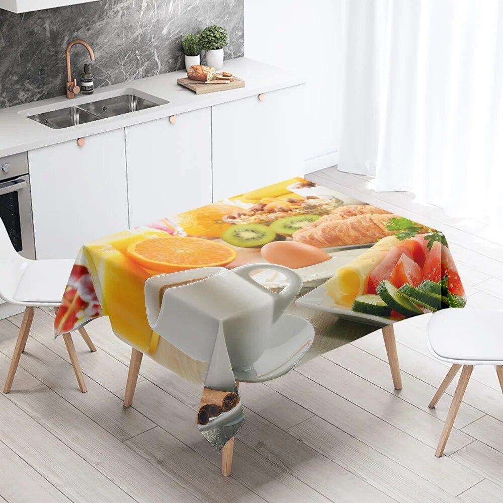 Fata de masa imprimata gourmet bucatarie restaurant decor masa si antifouling rezistenta la apa dreptunghiulara