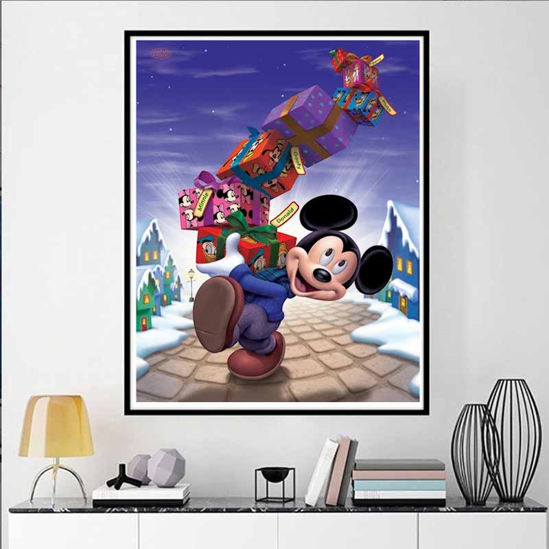 Disney Diamond Painting Mickey Mouse Christmas Gift Theme Illustration Cartoon 5D Diamond Cross Stitch Mosaic Home Decor Gift