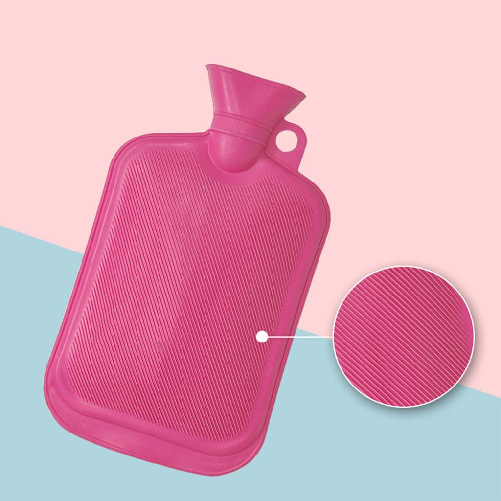 Pink Rubber Hot Water Bottle Bag with Ears 650ml/1000ml/1700ml Capacity Heat Resistant and Durable Hand Warmer