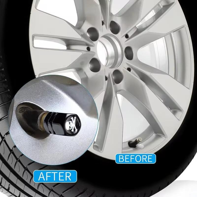 4pcs Aluminum Alloy Car Wheel Tire Valve Caps Tyre Rim Stem Covers Dustproof Tire Cap For Honda Toyota Seat VW Ford Accessories BT1