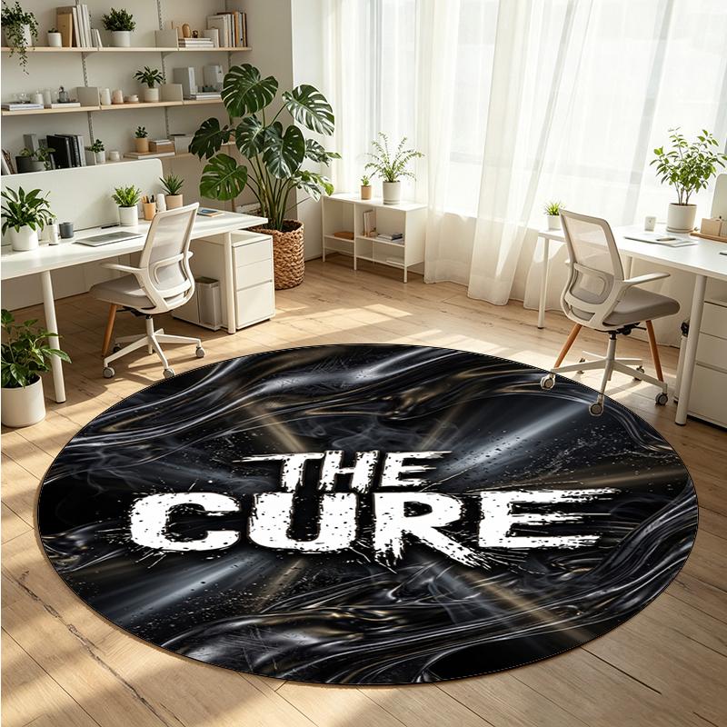 The Cure Printed Round Crystal Velvet Rug Soft Non Slip Floor Carpet For Bedroom Holiday Gift