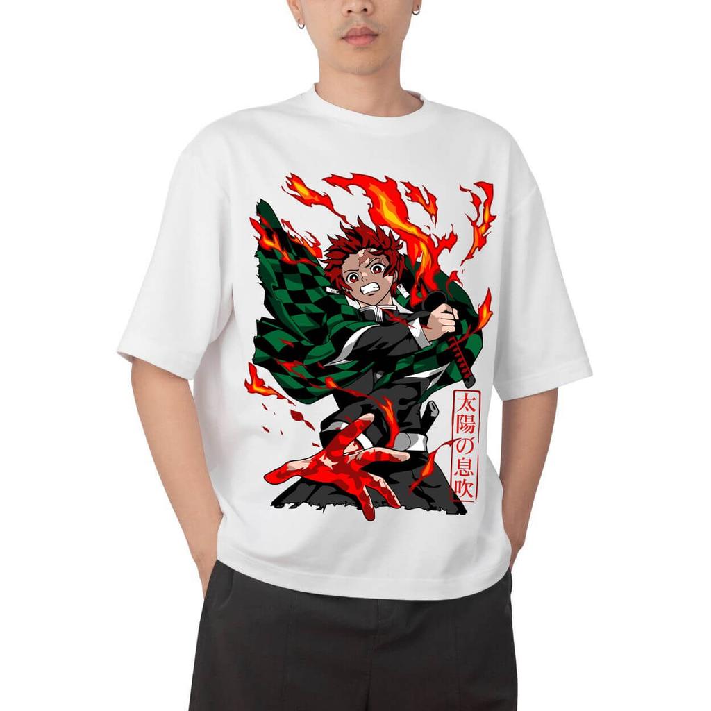 Demon Slayer Giyuu Tomioka Water Breathing Anime Print T Shirt Men 2026 Summer Casual Streetwear Oversized Cotton Tees Japanese