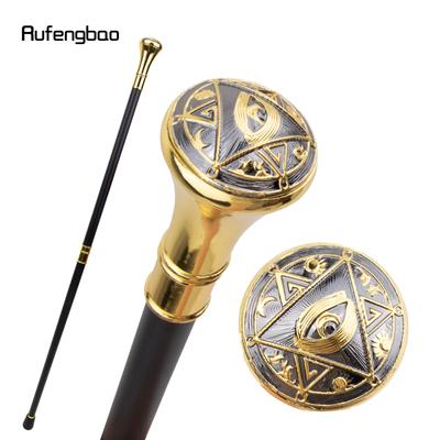 Massoneria dorata Massoni Occhi Totem Rilievo Bastone da passeggio Bastone da passeggio moda Gentleman Crosier Knob Bastone da passeggio 93 cm