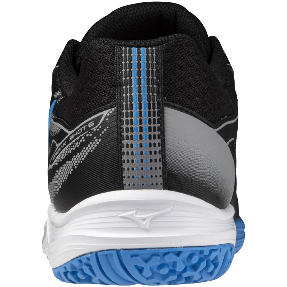 Tennisschoenen Break Shot 5 Wide OC Kunstgrasbaan Clubactiviteiten Lichtgewicht Softtennis Hardtennis Instap Beginner Zwart x Blauw cm 3E